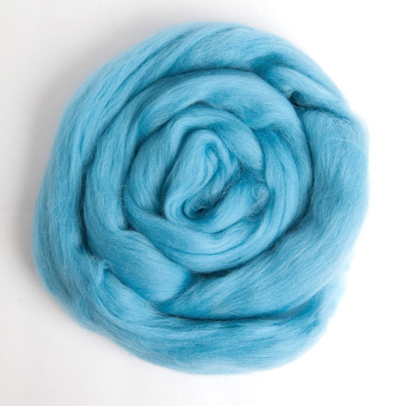 Desert Breeze Distributing 100% Natural Merino Wool Roving - Premium Combed Top Merino Roving Wool - Tapestry, Spinning, Wet Felting & Needle Felting Supplies - 21.5 Micron - 1 oz, Color Aqua Blue - Image 3